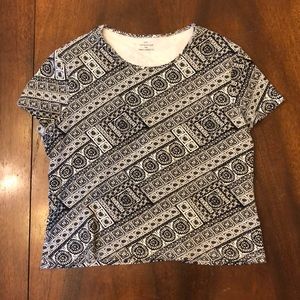 Croft and Barrow Printed Top Size XL P